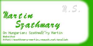 martin szathmary business card